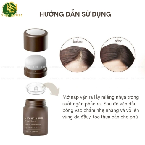 Phấn che hói THE FACE SHOP Quick Hair Puff 7g