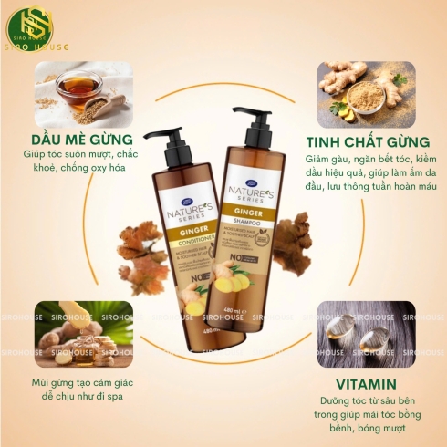 Bộ gội xả gừng BOOTS NATURE