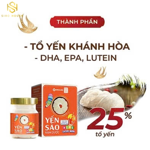Nước yến sào NAM DƯỢC trẻ em Kids Thông Minh 4 hũ x 70mL