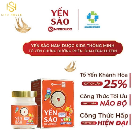 Nước yến sào NAM DƯỢC trẻ em Kids Thông Minh 4 hũ x 70mL