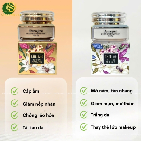 Kem dưỡng ngừa nám, tàn nhang DEMEJINE ngày-đêm 20g
