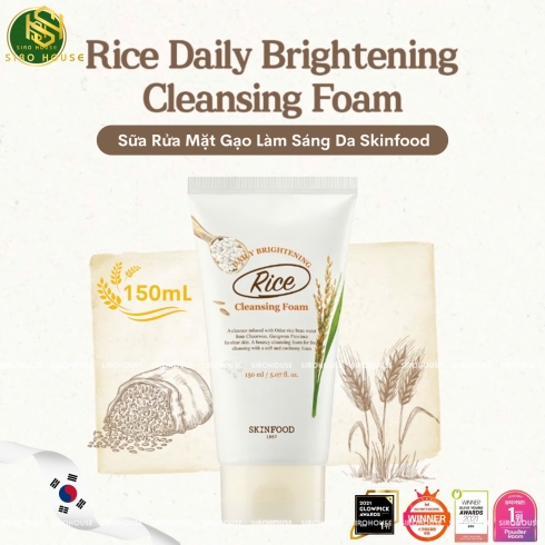 Sữa rửa mặt gạo SKINFOOD Rice Cleansing Foam 150mL