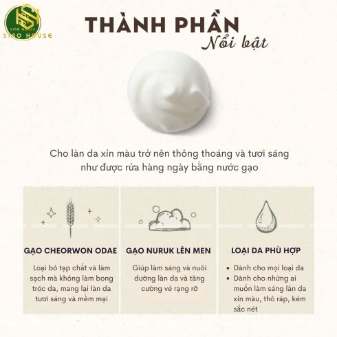 Sữa rửa mặt gạo SKINFOOD Rice Cleansing Foam 150mL