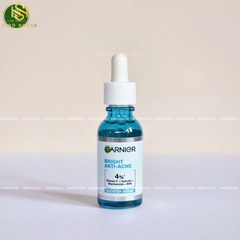 Tinh chất giảm mụn, mờ thâm GARNIER Bright Complete Anti-Acne Booster Serum 30mL
