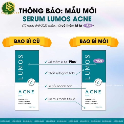 Serum trị mụn, mờ thâm LUMOS Acne 5mL