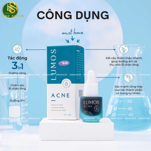 Serum trị mụn, mờ thâm LUMOS Acne 5mL