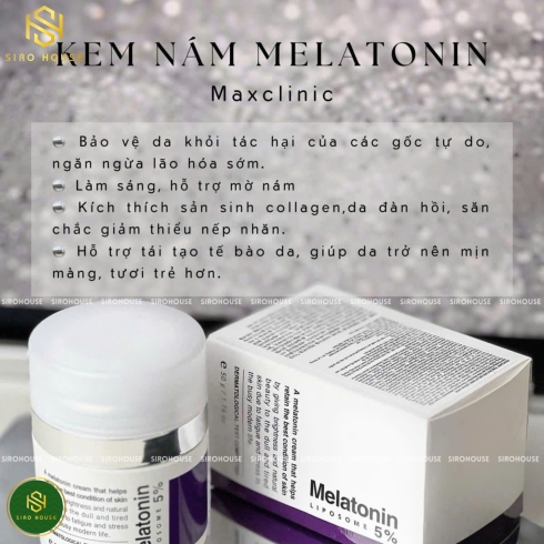 Kem dưỡng mờ nám, chống lão hóa Melatonin Liposome 5% Cream 50g