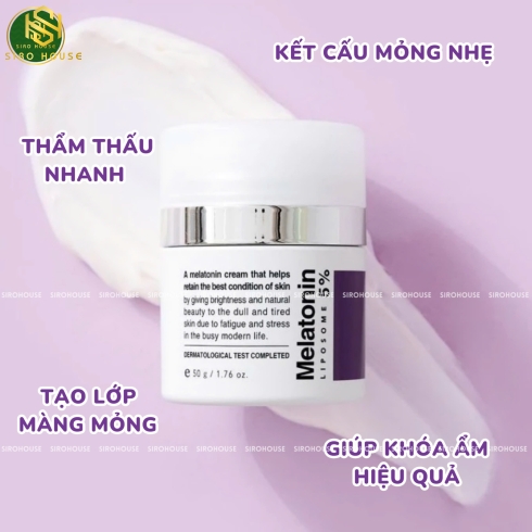 Kem dưỡng mờ nám, chống lão hóa Melatonin Liposome 5% Cream 50g