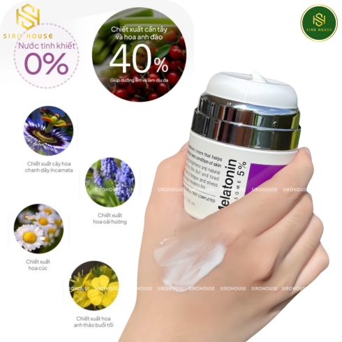 Kem dưỡng mờ nám, chống lão hóa Melatonin Liposome 5% Cream 50g