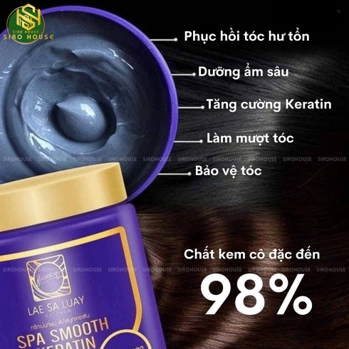 Kem ủ tóc LAE SA LUAY Spa Smooth Keratin 250mL