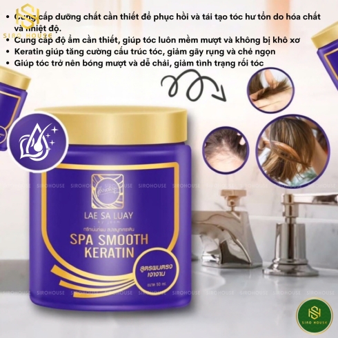 Kem ủ tóc LAE SA LUAY Spa Smooth Keratin 250mL