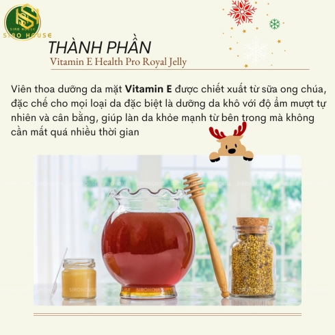 Viên nang bôi dưỡng da vitamin E sữa ong chúa HEALTH PRO Royal Jelly E 90 viên