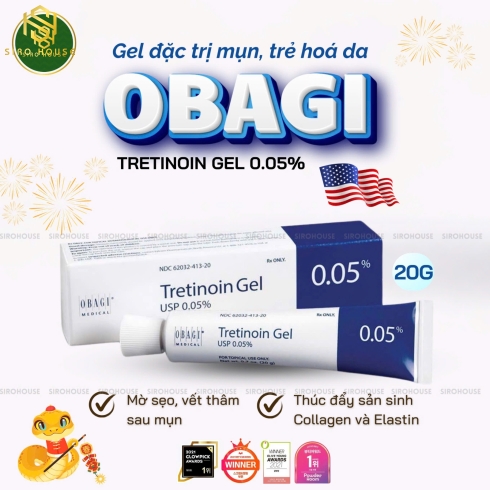 Gel đặc trị mụn, trẻ hoá da OBAGI Tretinoin Gel 0.05% 20g 