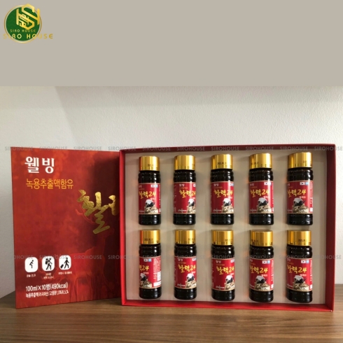 Nước hồng sâm lộc nhung hươu WELL BIO TECH 100mL x 10 chai  