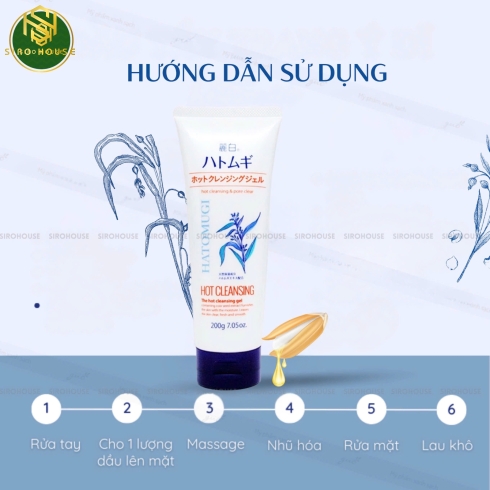 Gel tẩy trang nóng HATOMUGI Hot Cleansing Gel 200mL