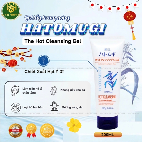 Gel tẩy trang nóng HATOMUGI Hot Cleansing Gel 200mL