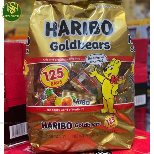 Kẹo dẻo trái cây HARIBO Goldbears Mỹ 125 gói 