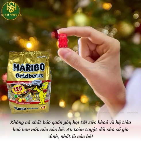 Kẹo dẻo trái cây HARIBO Goldbears Mỹ 125 gói 