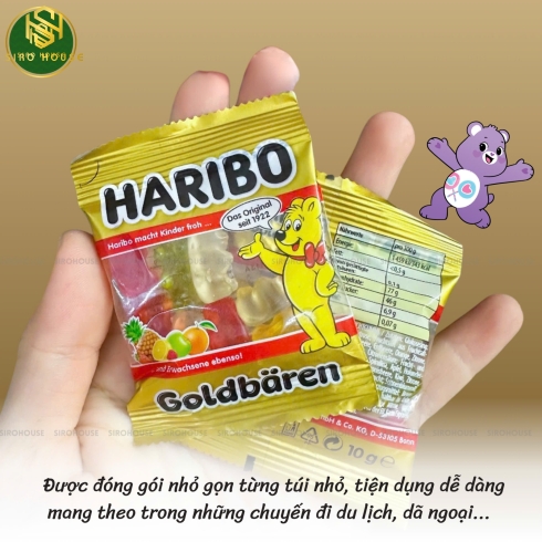 Kẹo dẻo trái cây HARIBO Goldbears Mỹ 125 gói 
