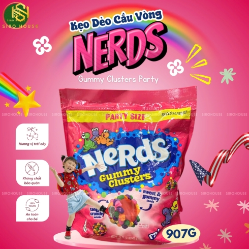Kẹo cầu vồng NERDS Gummy Clusters Candy 907g 