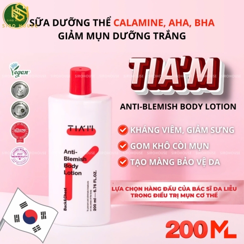 Sữa dưỡng thể trắng da, ngừa mụn TIA
