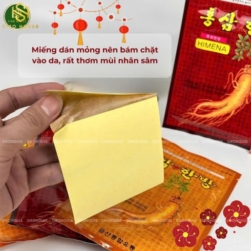 Cao dán hồng sâm trị nhức mỏi HIMENA gói 20 miếng 