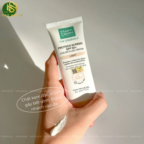 Kem chống nắng MARTI DERM The Originals Proteos Screen SPF50+ Fluid Cream Light 40mL