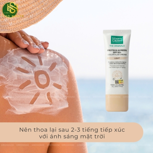 Kem chống nắng MARTI DERM The Originals Proteos Screen SPF50+ Fluid Cream Light 40mL