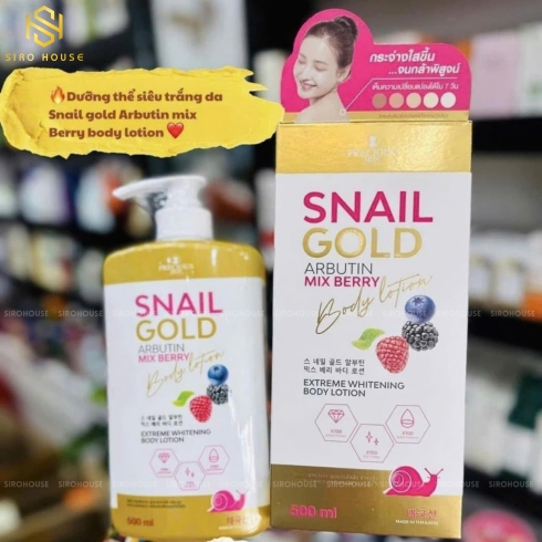 Dưỡng thể PRECIOUS SKIN #Snail Gold Arbutin Mixed Berry 500mL