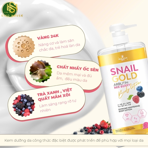 Dưỡng thể PRECIOUS SKIN #Snail Gold Arbutin Mixed Berry 500mL