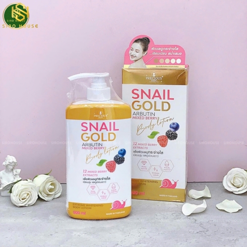Dưỡng thể PRECIOUS SKIN #Snail Gold Arbutin Mixed Berry 500mL