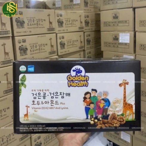 Sữa óc chó, hạnh nhân, đậu đen GOLDEN HEALTH 20 túi x 195ml 