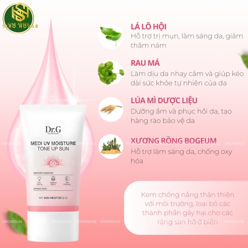 Kem chống nắng DR.G Medi Uv Moisture Tone Up Sun SPF50+ 50mL
