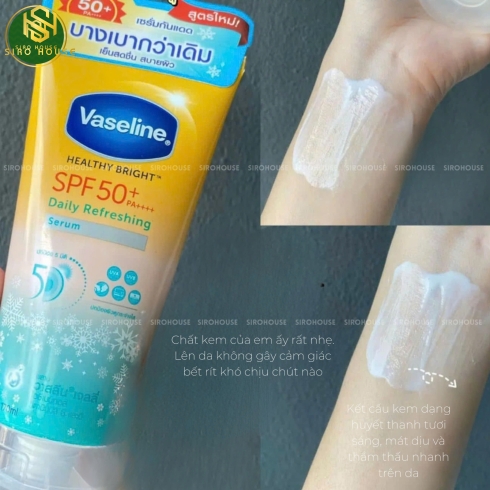 Dưỡng thể chống nắng mát lạnh VASELINE Daily Sun Refreshing Serum SPF50+PA++++ 170mL