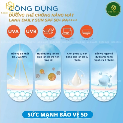 Dưỡng thể chống nắng mát lạnh VASELINE Daily Sun Refreshing Serum SPF50+PA++++ 170mL