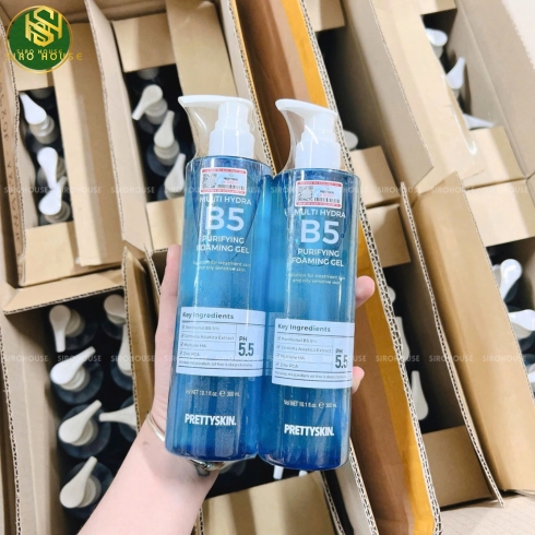 Gel rửa mặt PRETTYSKIN B5 Multy Hydra PH5.5 300mL 