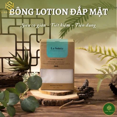 Bông đắp lotion mask LA SOIREE With Organic Cotton 200 miếng