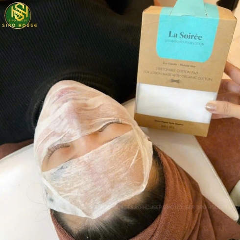 Bông đắp lotion mask LA SOIREE With Organic Cotton 200 miếng