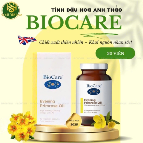 Tinh dầu hoa anh thảo BIOCARE Evening Primrose Oil 30 viên