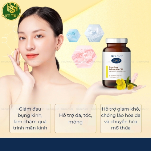 Tinh dầu hoa anh thảo BIOCARE Evening Primrose Oil 30 viên