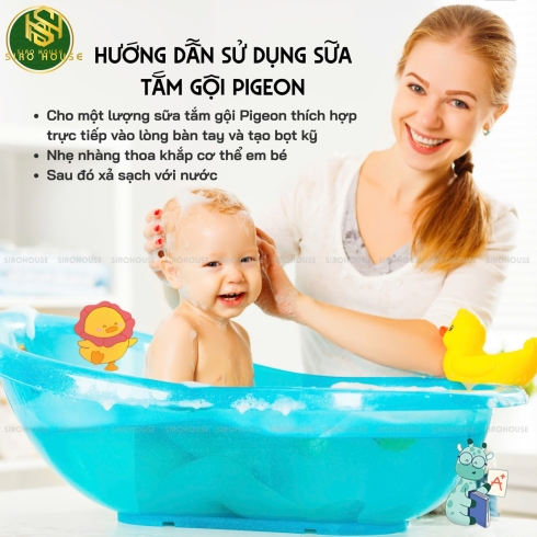Sữa tắm gội em bé PIGEON 700ml 
