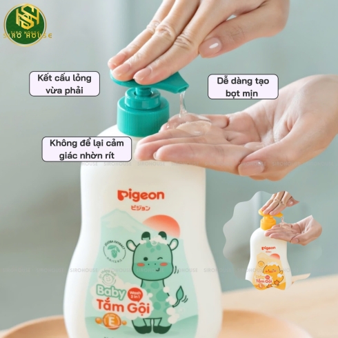 Sữa tắm gội em bé PIGEON 700ml 