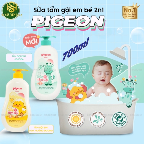 Sữa tắm gội em bé PIGEON 700ml 