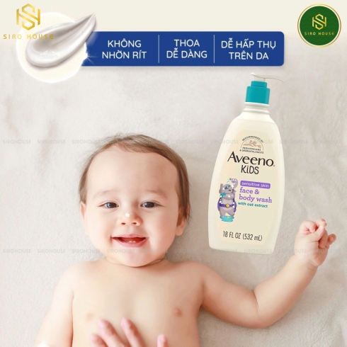 	Sữa tắm và rửa mặt cho bé AVEENO Kids