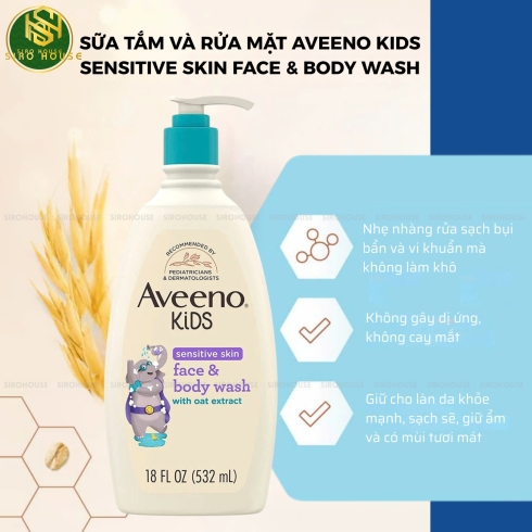 	Sữa tắm và rửa mặt cho bé AVEENO Kids