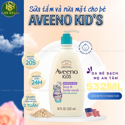 	Sữa tắm và rửa mặt cho bé AVEENO Kids