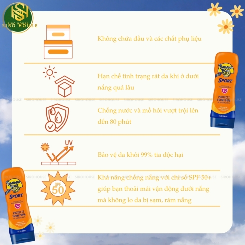 	Kem chống nắng BANANA BOAT Sport SPF 50+ 295g