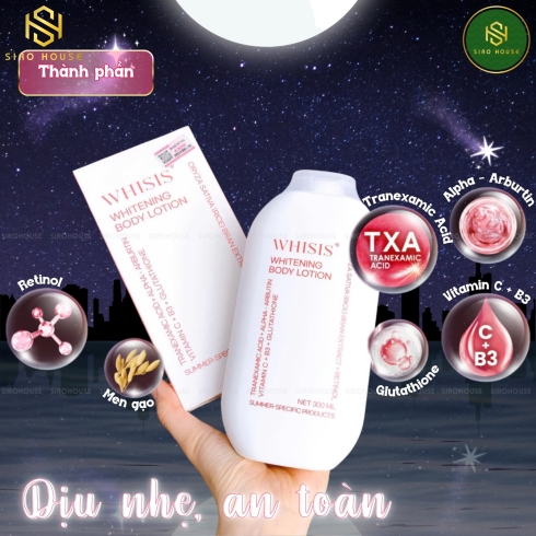 Sữa dưỡng thể trắng da WHISIS Whitening Body Lotion 300mL