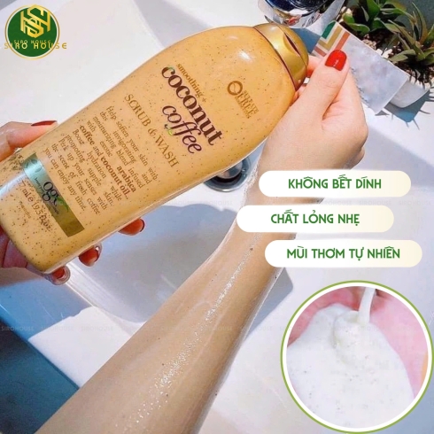 Sữa tắm tẩy tế bào chết OGX Scrub & Wash #Coconut Coffee 577mL 