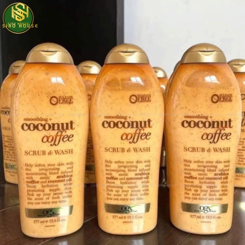 Sữa tắm tẩy tế bào chết OGX Scrub & Wash #Coconut Coffee 577mL 